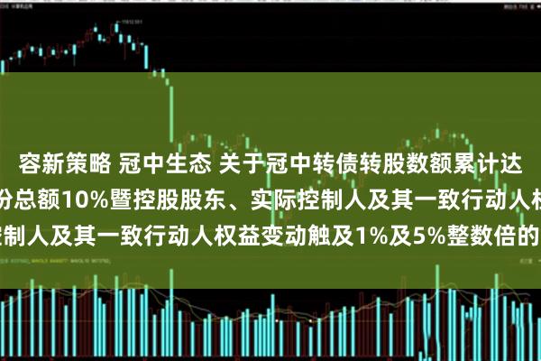 容新策略 冠中生态 关于冠中转债转股数额累计达到转股前公司已发行股份总额10%暨控股股东、实际控制人及其一致行动人权益变动触及1%及5%整数倍的公告