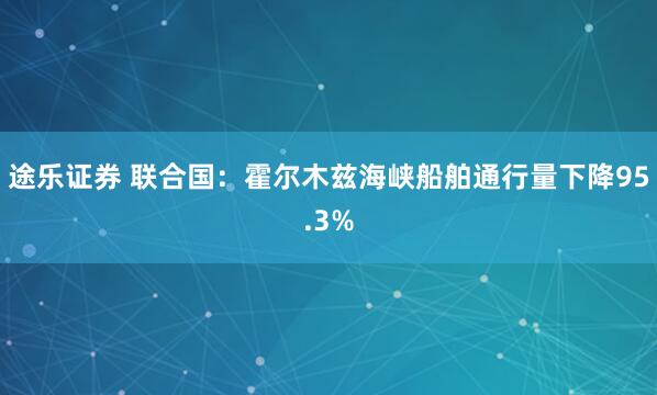 途乐证券 联合国：霍尔木兹海峡船舶通行量下降95.3%
